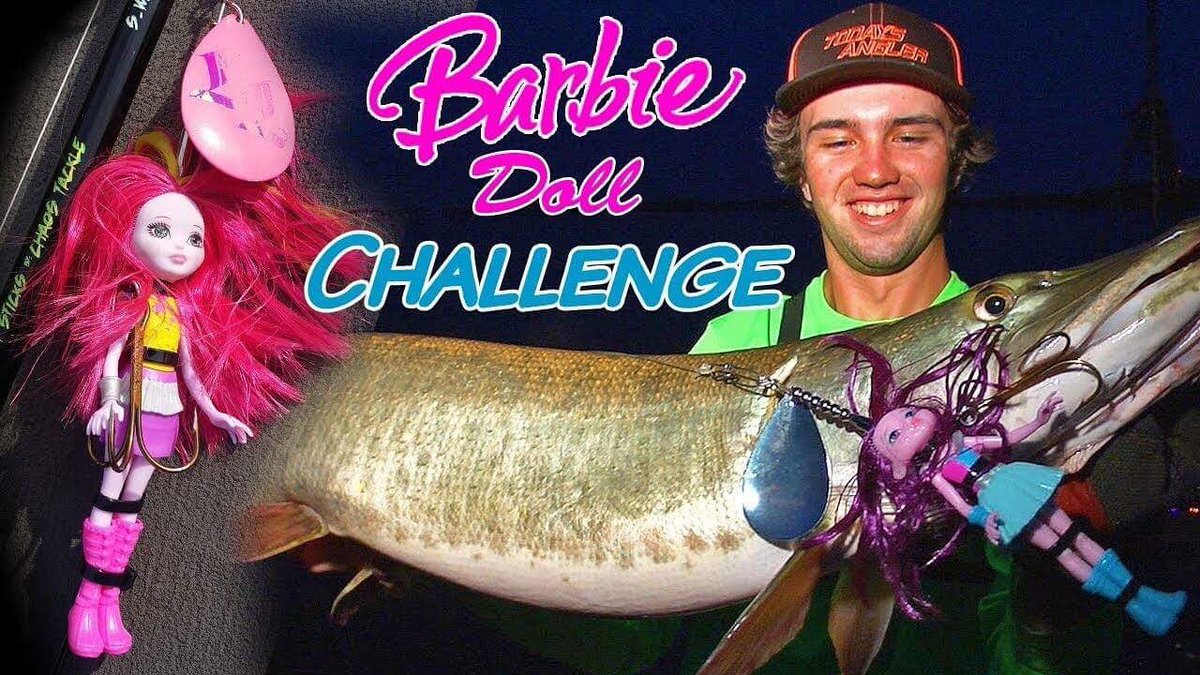 TodaysAngler's tweet photo. Muskie eats barbie!! https://t.co/ZFBoZQIS09