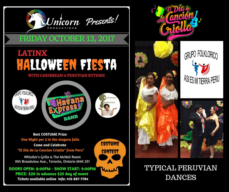 unicornpro_to's tweet photo. AsiesmiTierra Peru will be performing this OCTOBER 13TH in our #latinxHalloweenfiesta &amp; Celebrating " EL DIA DE LA CANCION CRIOLLA FROM PERU https://t.co/2ie7nDobRu
