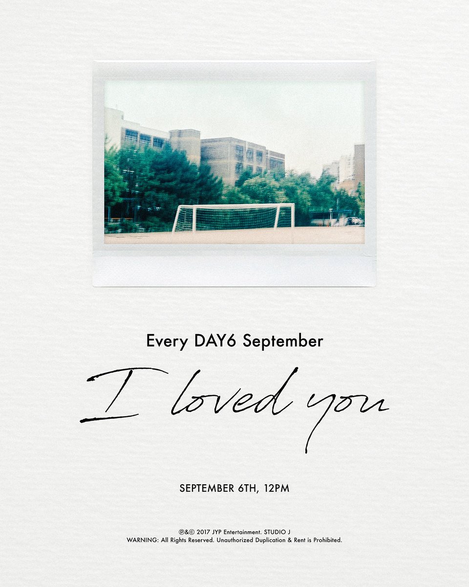 day6official's tweet photo. DAY6 <Every DAY6 September>
2017. 09. 06 PM 12:00

#DAY6 #EveryDAY6
#ILovedYou https://t.co/yVZZGEag1O