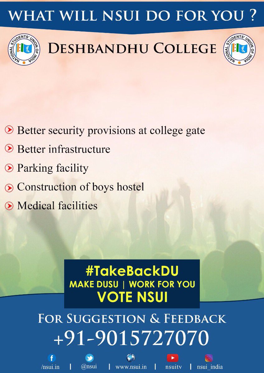 nsui's tweet photo. #NSUIDigiManifesto for Deshbandhu College. https://t.co/AQTFDitJfw
