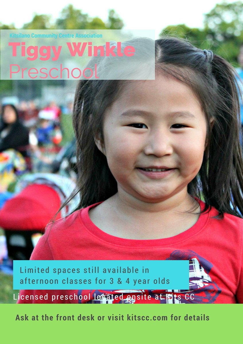 KitsilanoCC's tweet photo. is your 3-4yr old a morning napper? (or #NoNapper?) we still have space in our afternoon licensed #preschool for Fall start #vancouver #kids https://t.co/RQcibIoUPJ