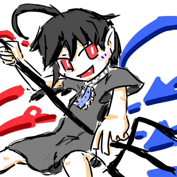 #東方版真剣お絵描き5分一本勝負 ぬゑちゃん描きたかったけど昨日描きそびれたので時間ちょっとオーバーしてる 