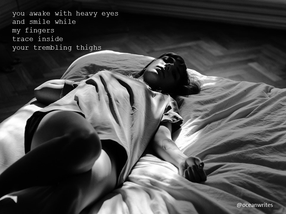 OceanWrites's tweet photo. heavy eyes
and trembling thighs
#leslov
#romance https://t.co/g43ljg3oCj