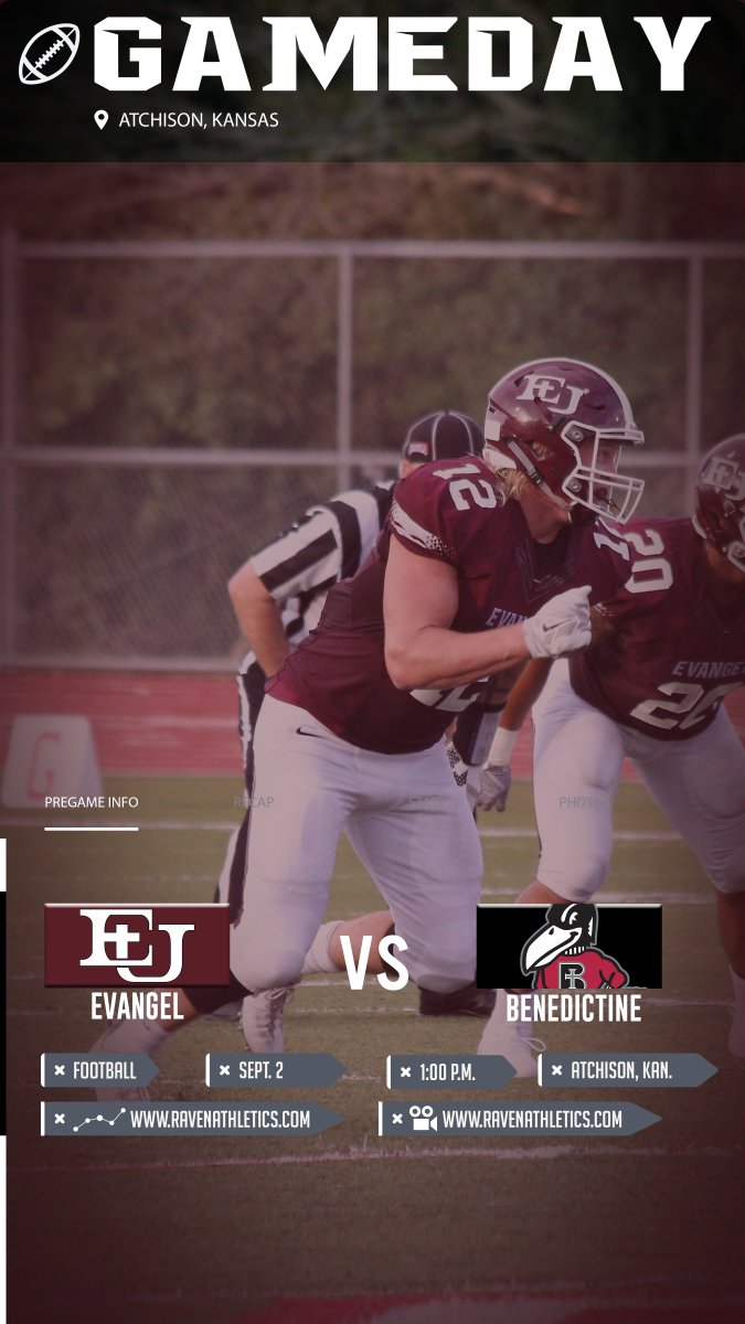 Evangel_FB's tweet photo. 🏈GAMEDAY️
🆚Benedictine
⏰1 PM
📍Atchison, Kansas
💻https://t.co/TQxSRU24LP
📊https://t.co/AsyeT4BTPI
#HeartFB https://t.co/pGUJesQBNJ