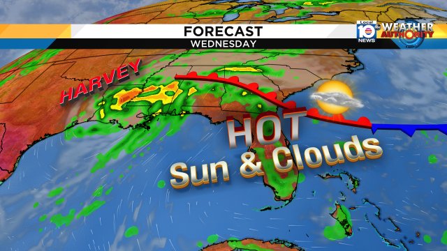 #SoFlo can expect another hot one with a high temp of 94° forecast for Miami Wednesday.  A P.M. t'storm may erupt! https://t.co/W2Yncvp0uU
