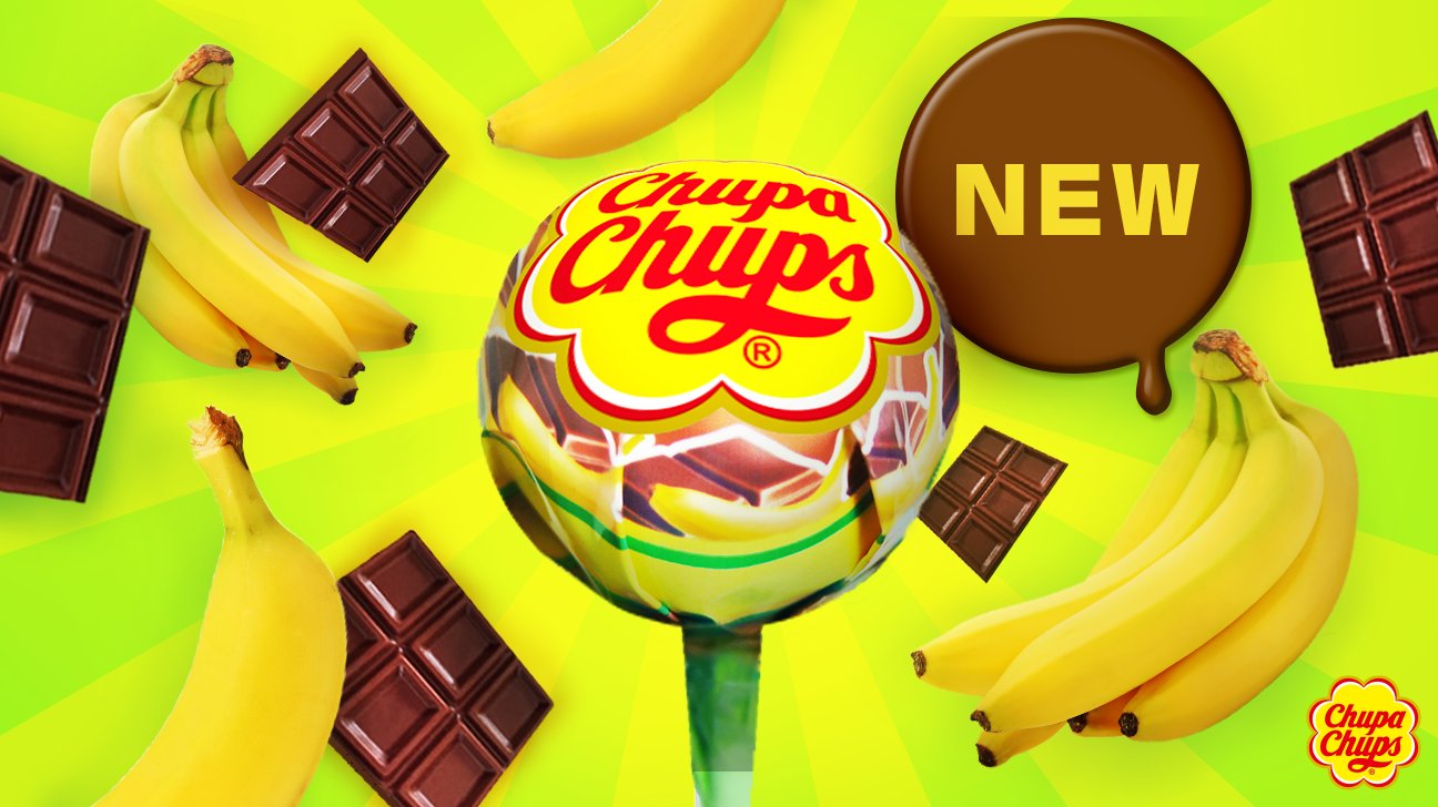 チュッパチャプス Chupa Chups Japan New チュッパチャプスにチョコバナナフレーバーが登場 チョコとバナナの組み合わせって本当においしいよね 甘くて濃厚な風味をぜひ試してみてね チュッパチャプス チョコバナナ 新発売 食べてみたい人は