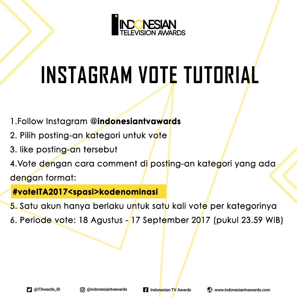 ITAwards_ID's tweet photo. Tutorial VOTE, yuk di share agar teman kalian tidak salah untuk voting Nominasi pilihannya. https://t.co/k9TefgqTTQ