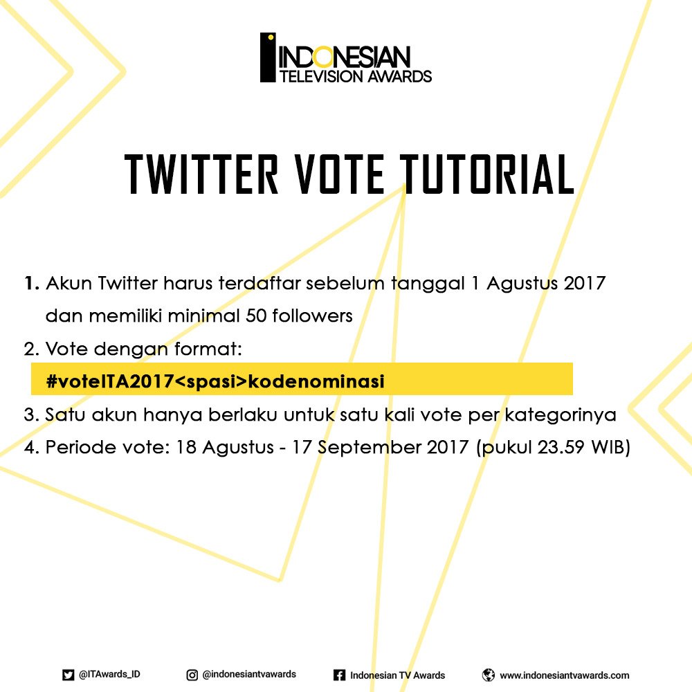 ITAwards_ID's tweet photo. Tutorial VOTE, yuk di share agar teman kalian tidak salah untuk voting Nominasi pilihannya. https://t.co/k9TefgqTTQ