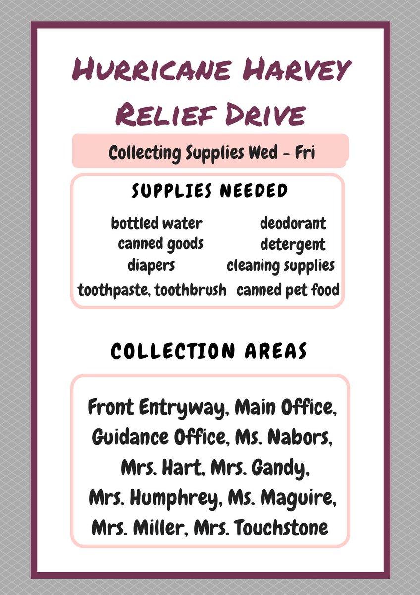 HotBamaLax's tweet photo. Oak Mountain High School as well as the Oak Mountain Community are collecting supplies to send down to Houston. All are welcome to donate ❤ https://t.co/HtA5FY8Yrm