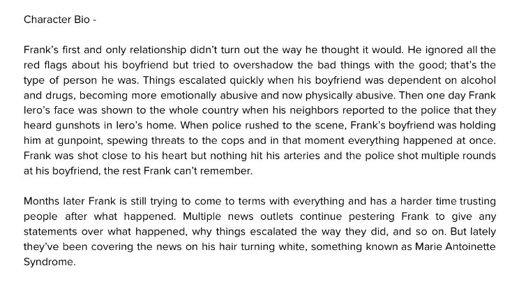 abusedfrank's tweet image. Character Bio and such:
👇🏻👇🏻👇🏻