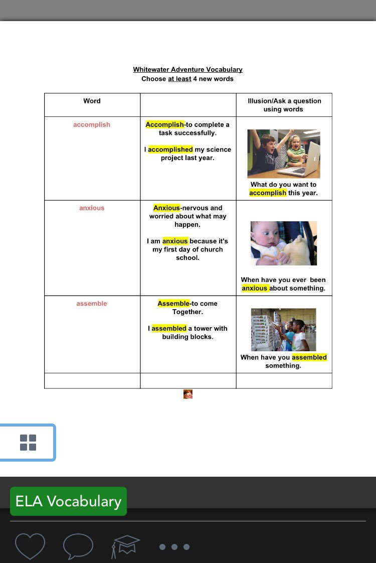 SS creating 3 column notes with vocab words. Great way to build academic language &amp; increase home/school communication ! <a href="/Seesaw/">Seesaw</a>