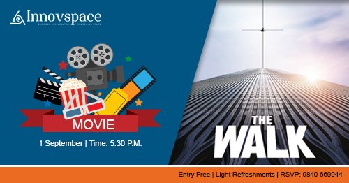 innovspace's tweet photo. Friday @innovspace 5.30 p.m. Calling all #moviebuffs &amp; #startups for a thrilling experience on "How One Man Can do it if he fixes his Mind" https://t.co/KUbmM1QHsQ