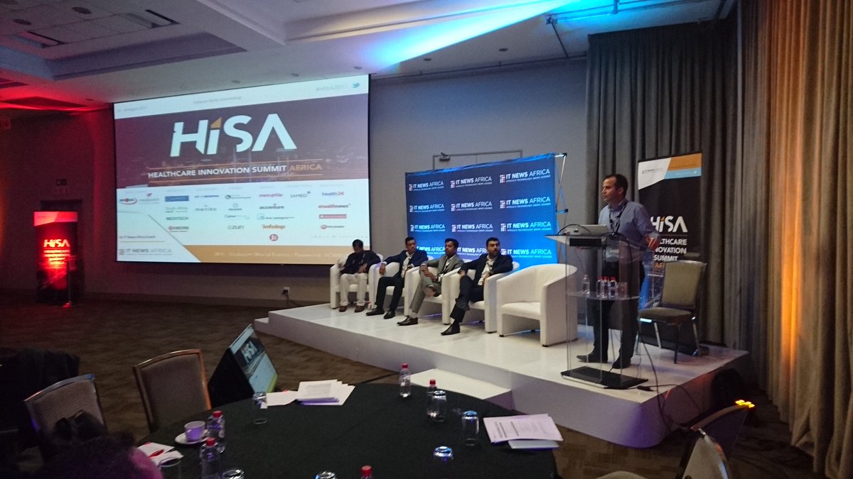 DeanoWorks's tweet photo. First panel discussion for today on big data, predictive analytics and cognitive support in Healthcare @HISummitAfrica #HISA2017 https://t.co/HgiJ1ck783