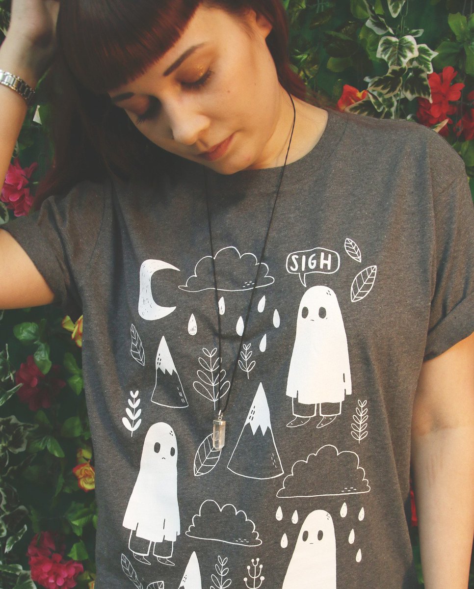 These Rainy Day tees are super soft and printed on 100% organic cotton, so yeah, pretty soft... thesadghostclub.com