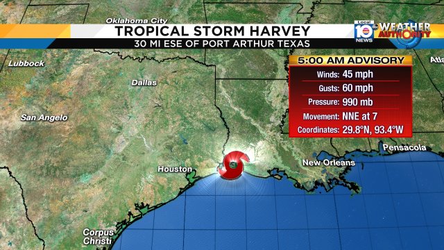 Harvey make landfall for a 3rd time just west of Cameron, LA. Flooding rains continue  for SE, TX. and SW, LA. https://t.co/E4XzH4s3yE