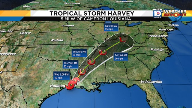 Here is the forecast path for Harvey https://t.co/cAH7H3dlr4