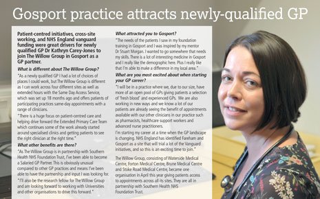 BetterLocalCare's tweet image. New #GP Dr Carey-Jones wanted to join exciting opportunities at @willowgroupnhs in #Gosport. You can too: bit.ly/2wRWD73 #GPjobs