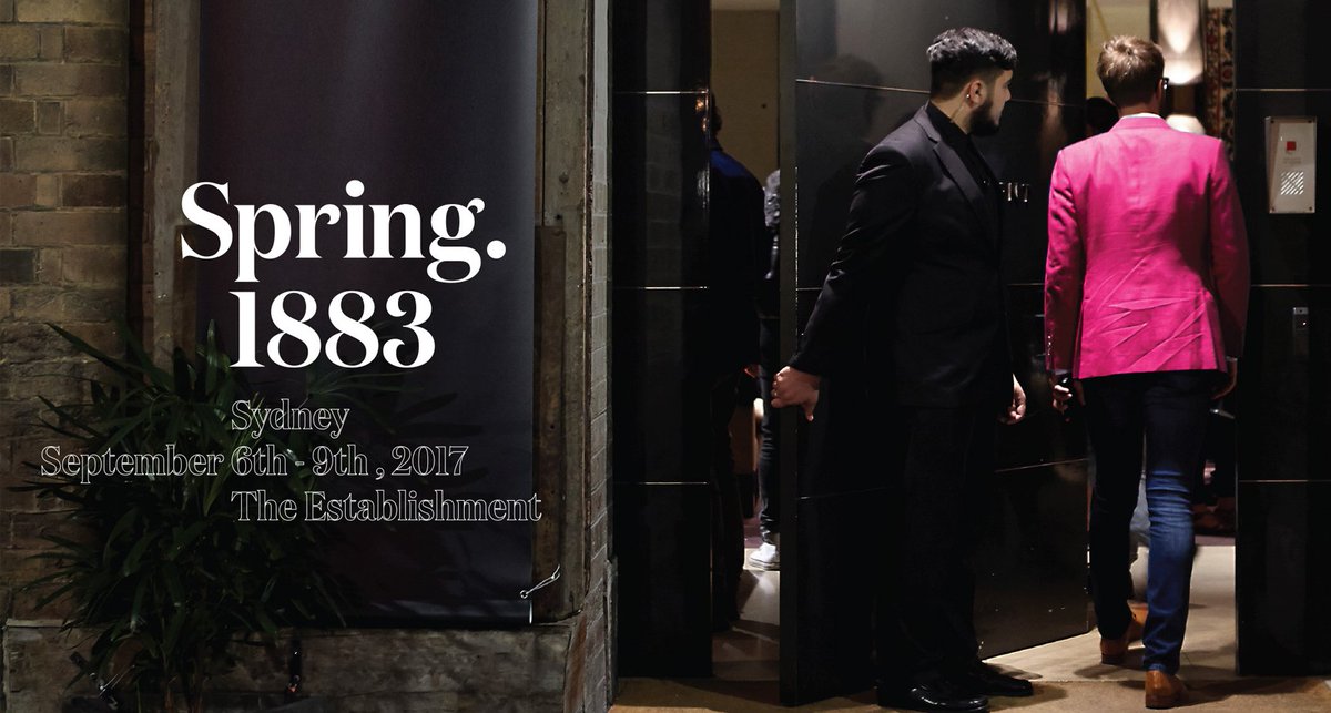 NeueLuxury's tweet photo. EVENT | #Spring1883, 6—9 September 2017, The Establishment, Sydney. For more information visit https://t.co/8lxwSdDEE8 #NeueLuxury https://t.co/cmyLkvmj1J
