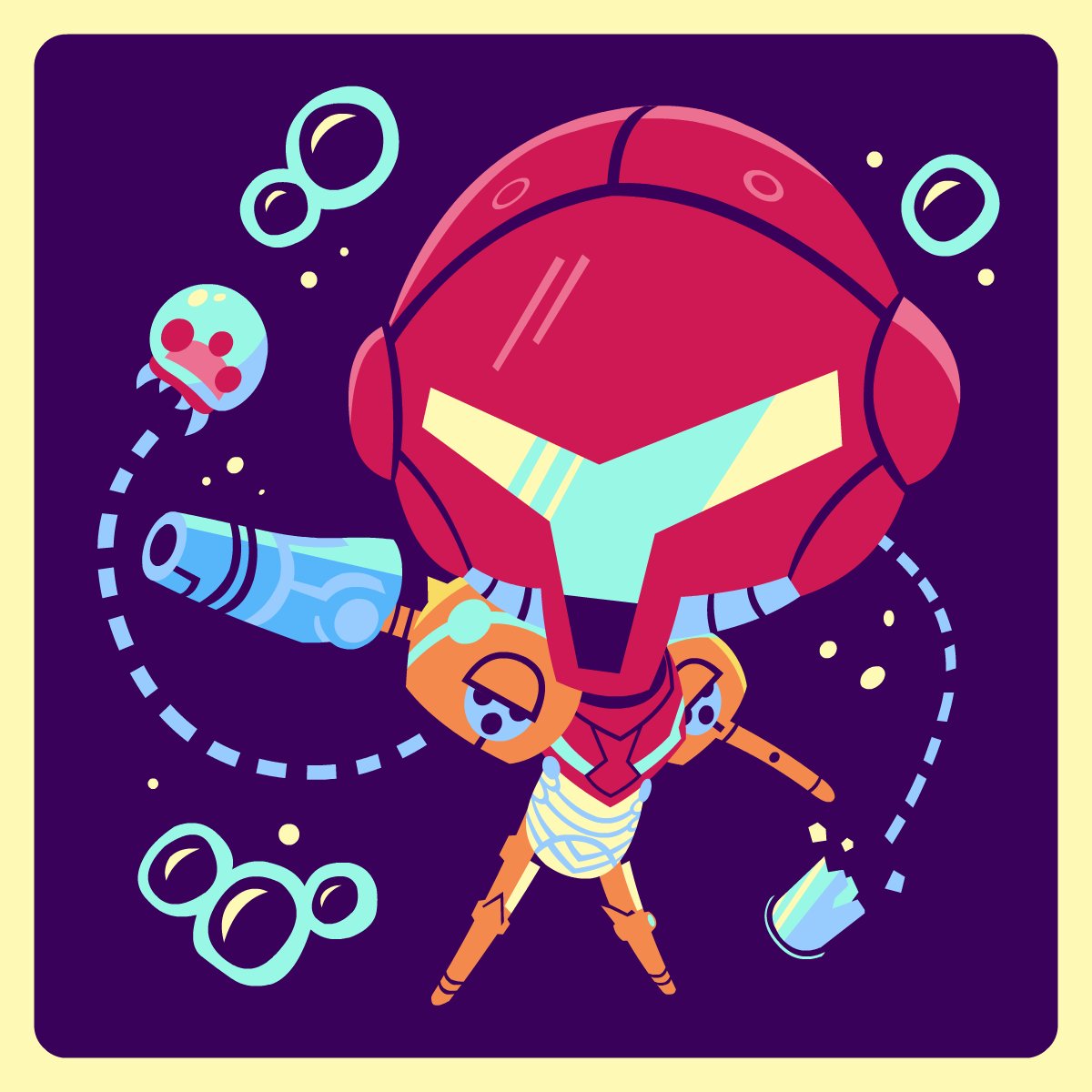 GoshaDole's tweet photo. #NintendoContestEntry #MetroidFanArt Quick little Samus piece I drew up for the upcoming Nintendo Minute~ Love the Metroid series! https://t.co/Ef5lCWvU4M