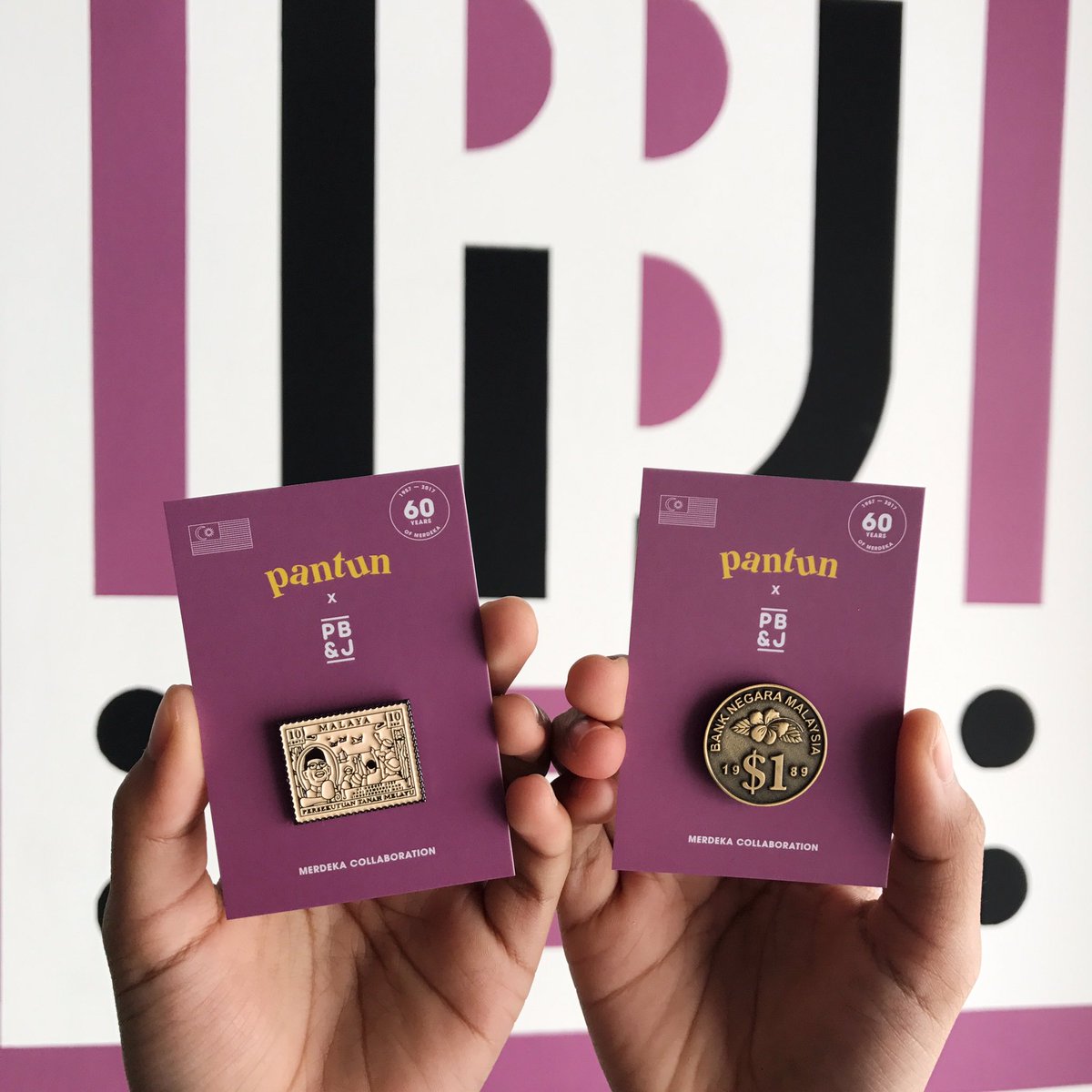 In conjunction with the 60th Merdeka Day, we collaborated with PANTUN and came up with pin designs that will take you back in time!