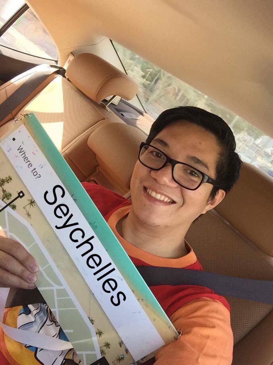 MikeAngel0's tweet photo. Bring us to Seychelles! @Uber_UAE #WhereToDXB @CHACHArming16 P.S. needed to improvise as one rider took the marker :) https://t.co/VT0hG4G2qS