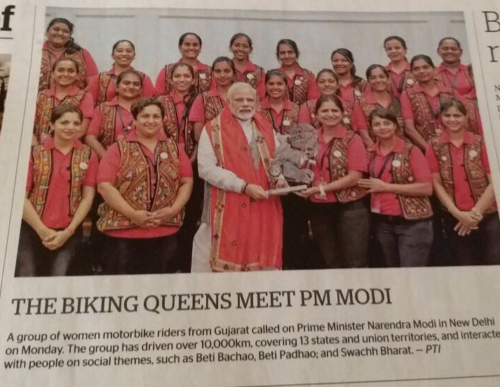 BikingQueens's tweet photo. Thank you #NavodayaTimes and #KhaleejaTimes for covering us! 
#PowerOfPink #SheCan #BetiBachaoBetiPadao @PMOIndia @narendramodi Ji https://t.co/iuf1mQWVYP