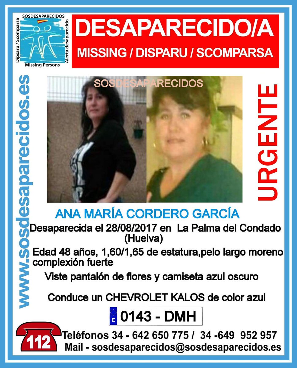 guardiacivil's tweet photo. #Colabora
Ana María ha #desaparecido en La Palma del Condado #Huelva
Si la ves a ella o a su coche ☎062
Tu RT no cuesta nada y ayuda mucho https://t.co/QbCGHpSOWi