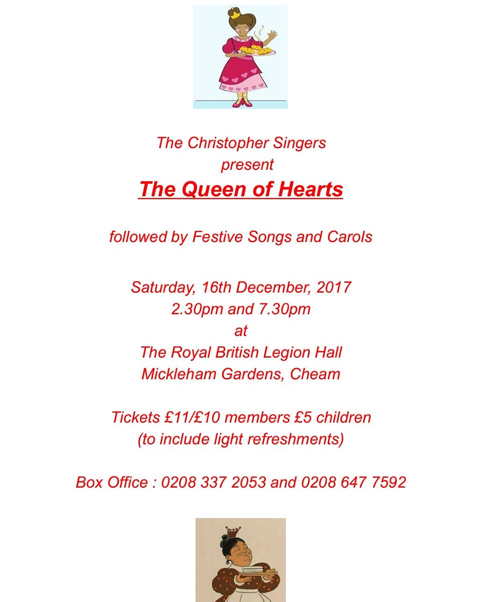 Pls RT <a href="/SuttonCouncil/">Sutton Council</a> <a href="/explore_sutton/">Explore Sutton</a> <a href="/surprise_sutton/">Surprising Sutton</a> The Queen of Hearts visiting Cheam in December...HM invites you to join her.