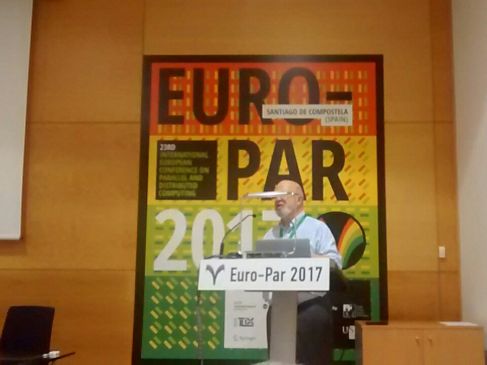 Professor D. Padua talking about high level abstractions for programming irregular algorithms at <a href="/europar2017/">Europar 2017</a>