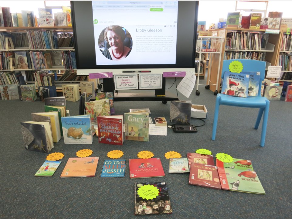 auntyjessie33's tweet photo. Fabulous presentation from Australian Author Libby Gleeson AM in the JS last week - Thank you Libby! #BookWeek2017 #CBCA2017 #PictureBooks https://t.co/VZiJ3MxTC2