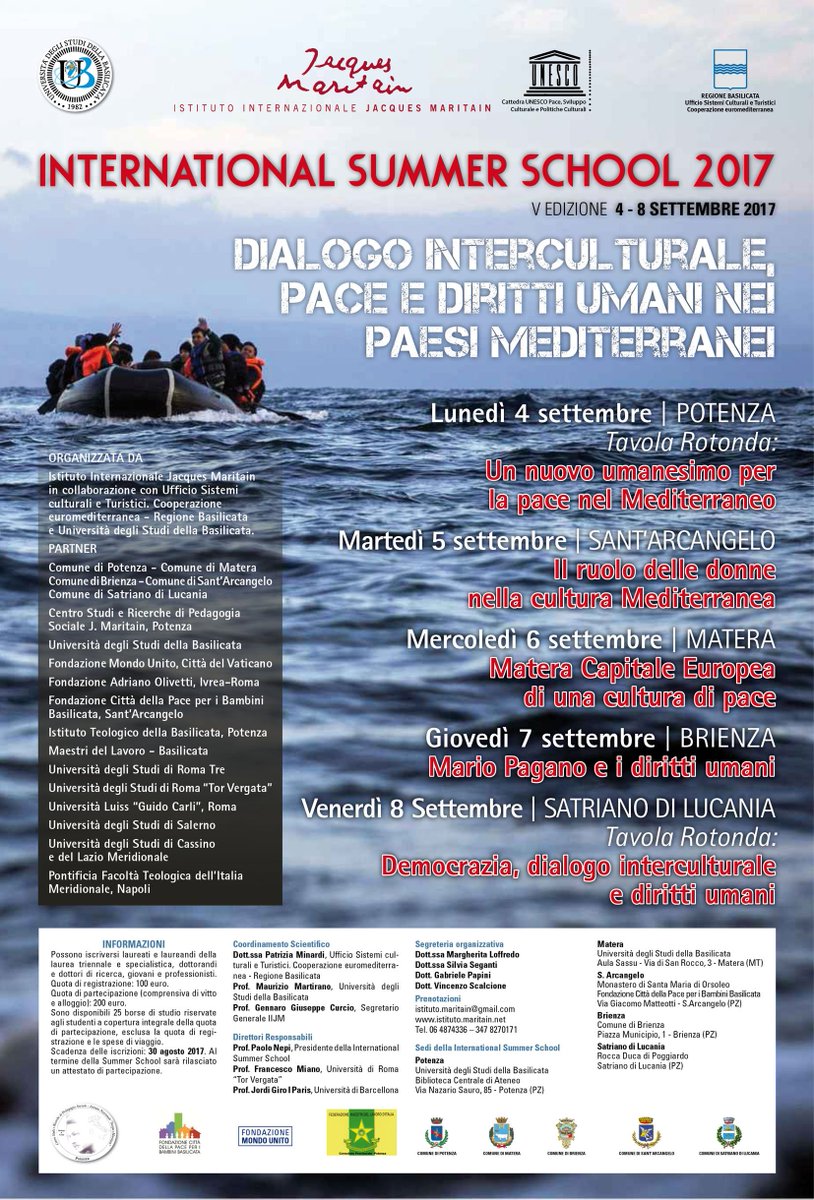 LuisaColangelo's tweet photo. V International Summer School
"Dialogo interculturale, pace e diritti umani nei paesi mediterranei"
Da lunedì 4 a venerdì 8 settembre https://t.co/afDYf8jHyl