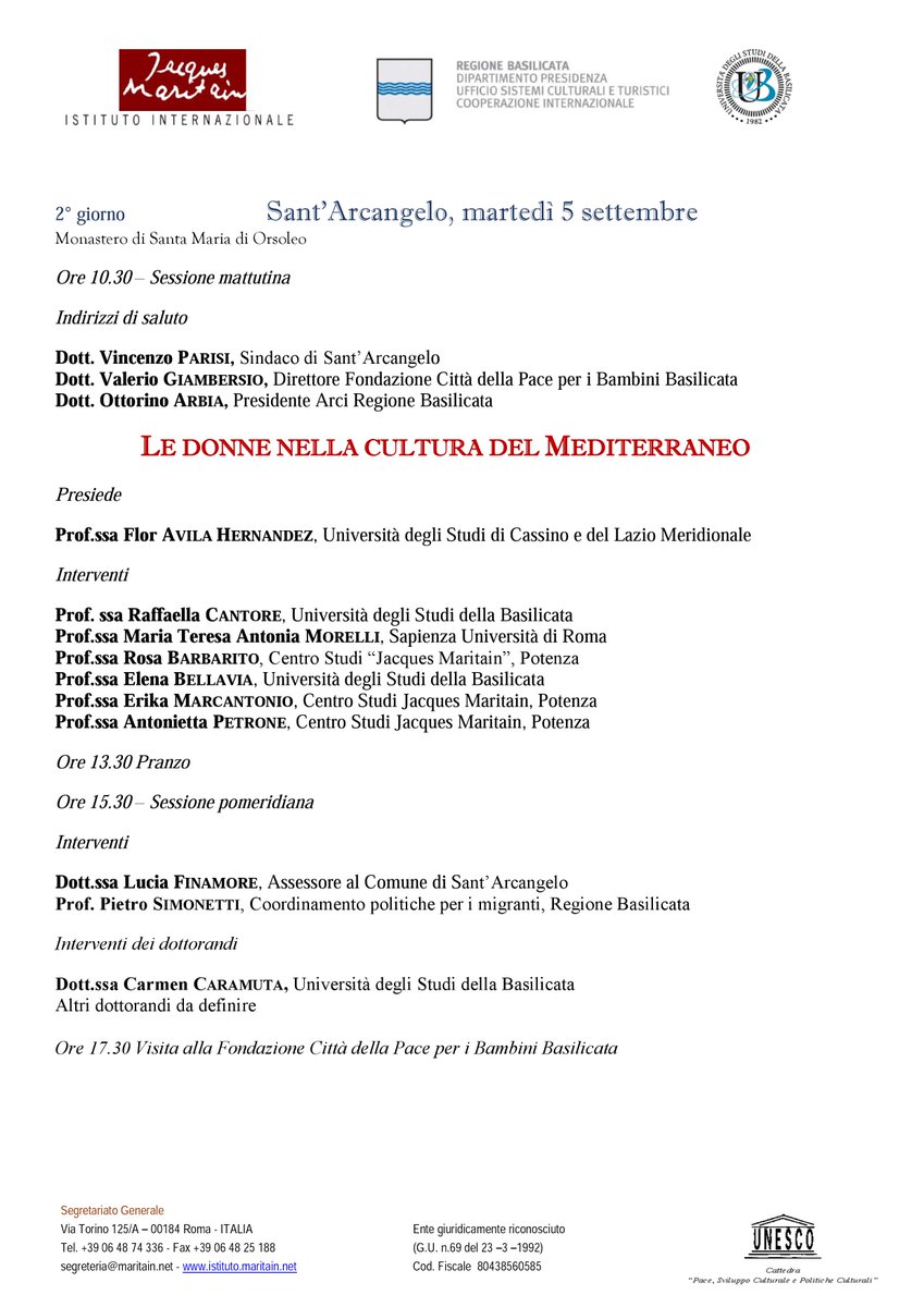 LuisaColangelo's tweet photo. V International Summer School
"Dialogo interculturale, pace e diritti umani nei paesi mediterranei"
Da lunedì 4 a venerdì 8 settembre https://t.co/afDYf8jHyl