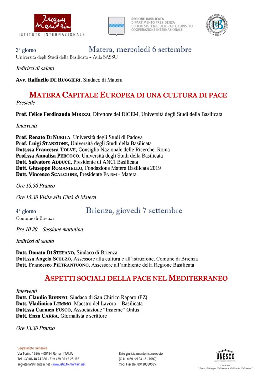 LuisaColangelo's tweet photo. V International Summer School
"Dialogo interculturale, pace e diritti umani nei paesi mediterranei"
Da lunedì 4 a venerdì 8 settembre https://t.co/afDYf8jHyl