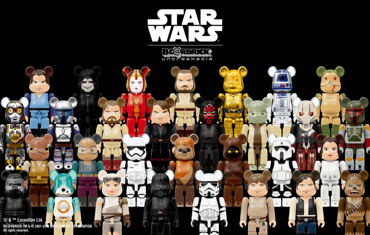 HappyKuji's tweet photo. 【STAR WARS BE@RBRICKくじ】エピソード1～7までのキャラクターがベアブリックで勢ぞろい！いよいよセブン-イレブンで明日から販売開始！（※店舗により発売日が異なる場合がございます）取扱店舗はここで検索可能です→→　https://t.co/O0cyAqf19K https://t.co/Y9BZBZt3hL