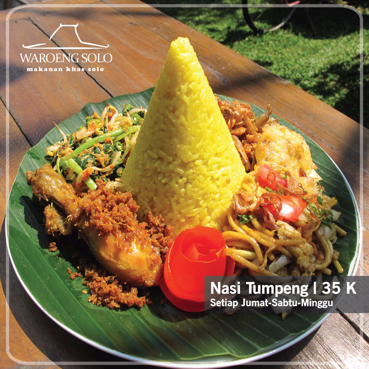 Introducing 'Nasi Tumpeng'. Newest scrumptious Main dish from Waroeng Solo,best enjoy for breakfast or Lunch .Go get them at Waroeng Solo