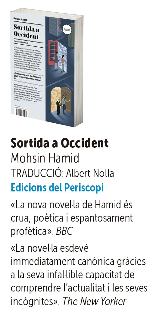llegirencatala's tweet photo. 'Sortida a Occident', de Mohsin Hamid, #novetat @Ed_Periscopi @LaSetmana #caseta27 #caseta53 8-17 setembre davant Catedral BCN #Setmana17 https://t.co/T7vuA5mBqb