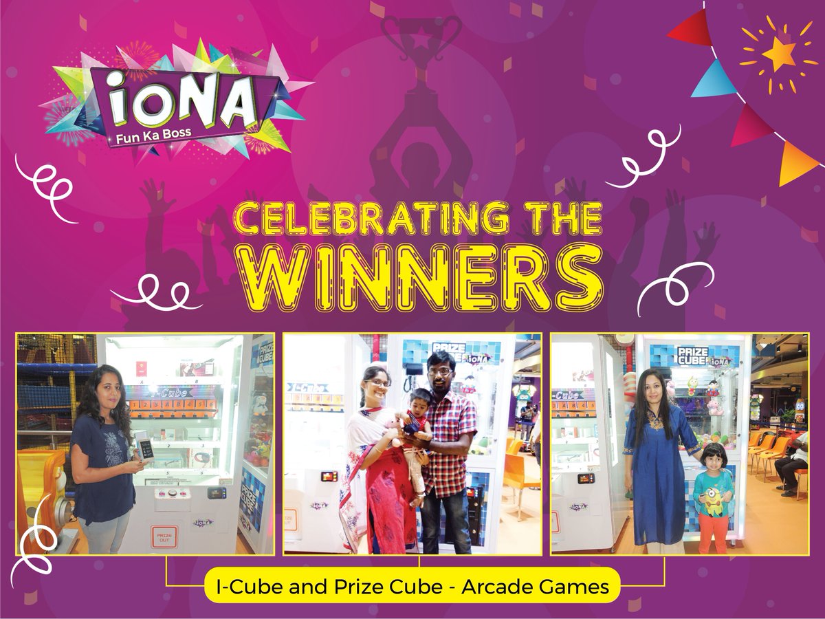 IONA_FunKaBoss's tweet photo. Kudos to the I-Cube and Prize Cube Winners this week! Here's your chance to winning a few prizes yourself with our arcade games. https://t.co/UmhbRCwjS4