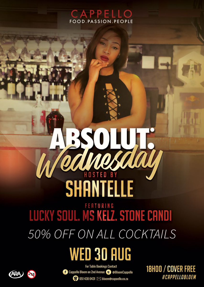StonecandiB's tweet photo. @BloemCappello tonight #AbsolutWednesday https://t.co/ONjKDrJsLN