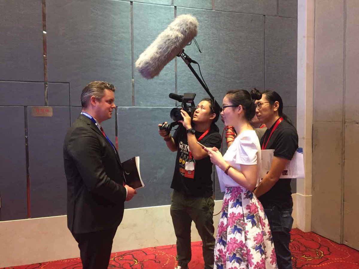 isis_space's tweet photo. Our Marketing Director, Abe Bonnema giving an interview for a special CCTV documentary on commercial #space in #China #CCAF2017 https://t.co/Ycs7TBO5Bs