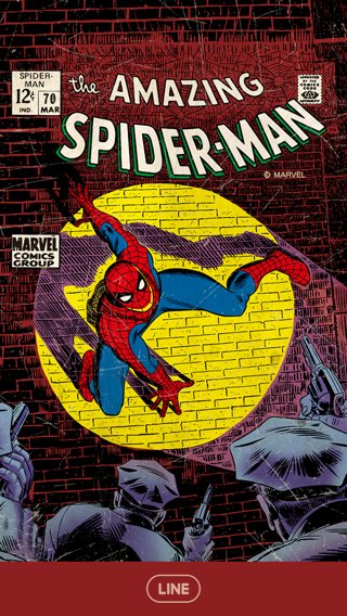 Marvel Line着せかえ Spider Man 登場 スパイダーマン の人気アートを使った着せかえ 背景もアイコンもポップなコミック調のデザインに注目 Line着せかえショップで発売中 T Co Tprama5boa T Co Mqdchypk1o