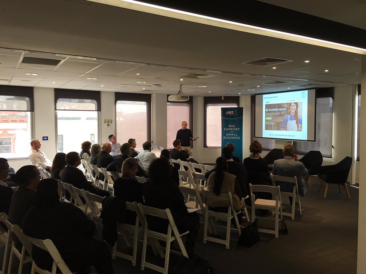 BradClayton79's tweet photo. @ANZ_AU talking to #TasSmallBiz about starting, running and growing their business. #bebusinessready #bepeopleready #betradeready @TRossi4 https://t.co/XP0zvAQOuz