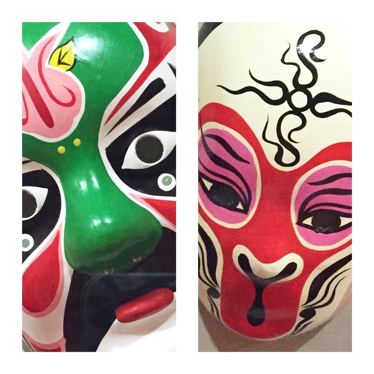 LeedsCityMuseum's tweet image. Chinese Opera papier-mâché masks from our Voices of Asia Gallery. #operamask #chinesemask