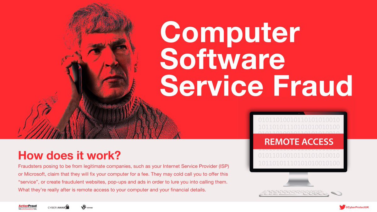 CyberProtectUK's tweet image. They claim to offer tech support, but what they really want is remote access to your computer &amp;amp; your financial details. #CSSFraud