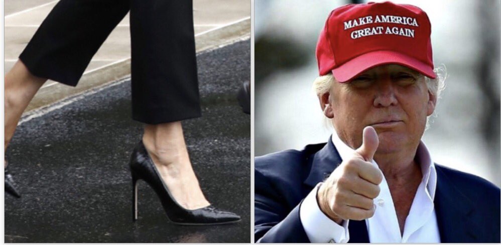 SebGorka's tweet photo. Metrics MATTER.
When all the #FAKENEWSindustrialComplex has is pseudo-feminists attacking 1st Lady's shoes u KNOW @POTUS doing just great. https://t.co/hTREuvvbgN