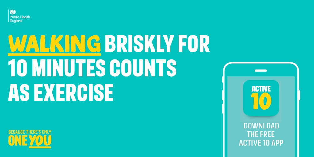 ActiveNorfolk's tweet photo. Walking Briskly for 10 minutes counts as exercise #Active10 https://t.co/ceN8j9Iq8j https://t.co/K45s5tLjGg