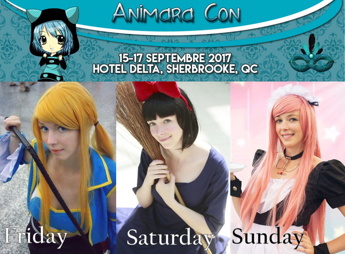 SheyaChan's tweet photo. My #AnimaraCon #cosplay lineup

Friday: #LucyHeartfilia (#FairyTail)
Saturday: Kiki (#Ghibli)
Sunday: #AkashiyaMoka (#RosarioVampire) https://t.co/aSgNyhWzFp