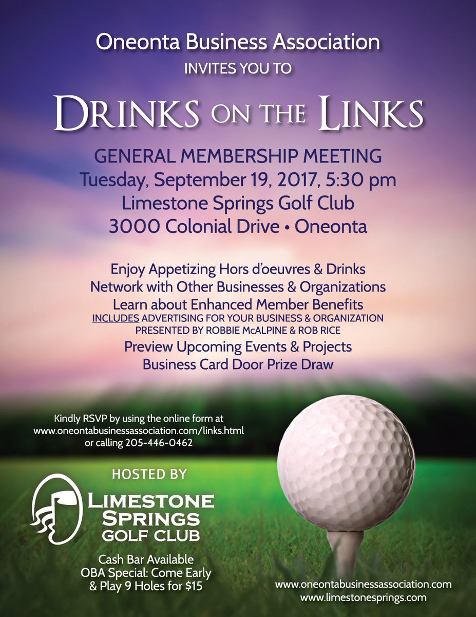 Join us Tuesday, September 19th for #DrinksontheLinks