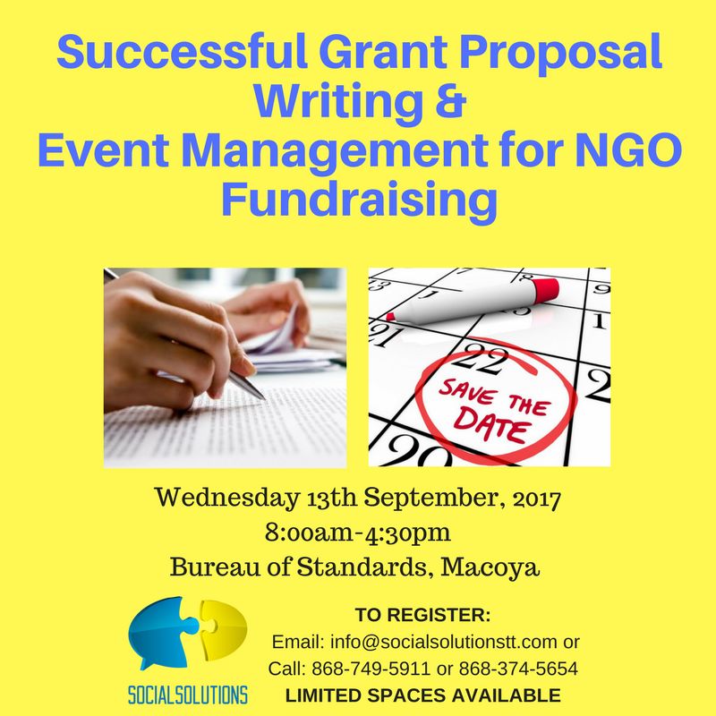 SocialSTT's tweet photo. Calling all #NGOs in #TrinidadandTobago don't miss our upcoming workshops! Email info@socialsolutionstt.com to register today. https://t.co/9TY8rYK1Ei