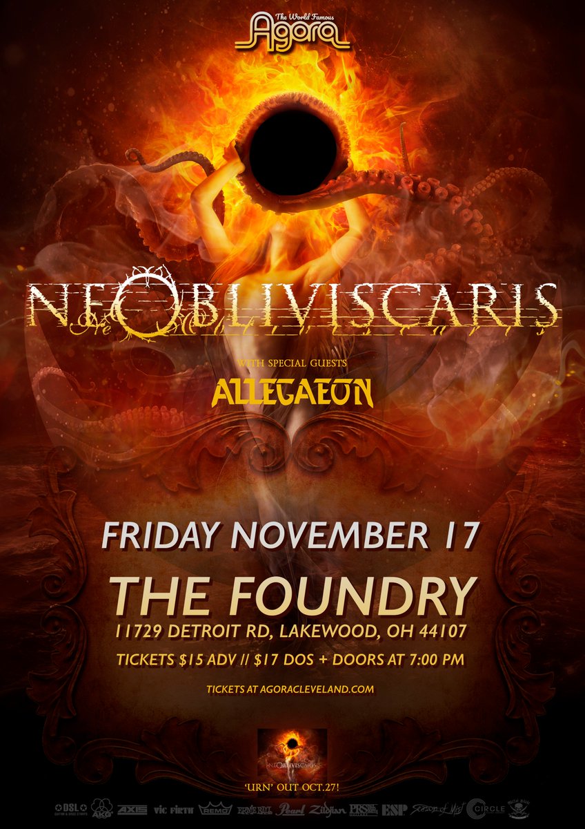AgoraCLE's tweet photo. NEW SHOW - Ne Obliviscaris with Allegaeon
Friday, November 17th at The Foundry
RSVP: https://t.co/SnD76BwMjD https://t.co/20bh0JKYBO