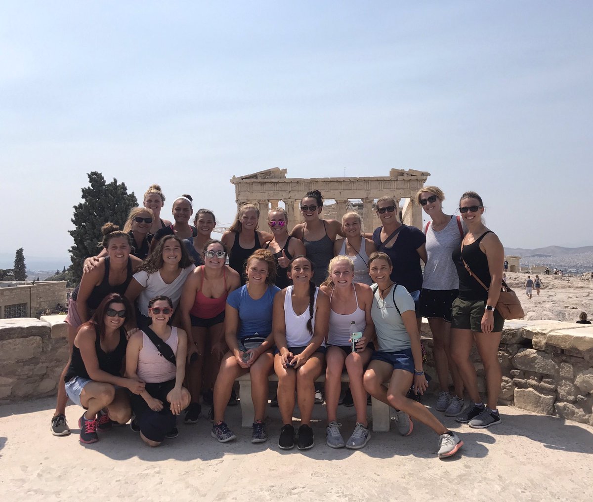 USAWP's tweet photo. The USA Junior Women are in Greece and saw some sights before competition begins this Sunday vs Croatia. 

ROSTER: https://t.co/FZuxFQOMeo https://t.co/mUgLqsq3jK